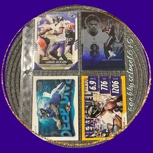 💋 Lamar Jackson, NFL Football Trading Cards, Bundle of 4 Cards